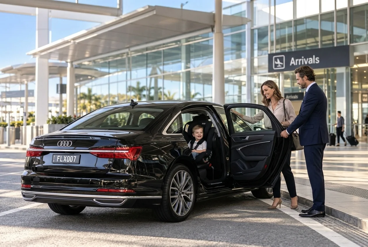 Child seat fitted in the Executive Audi Sedan